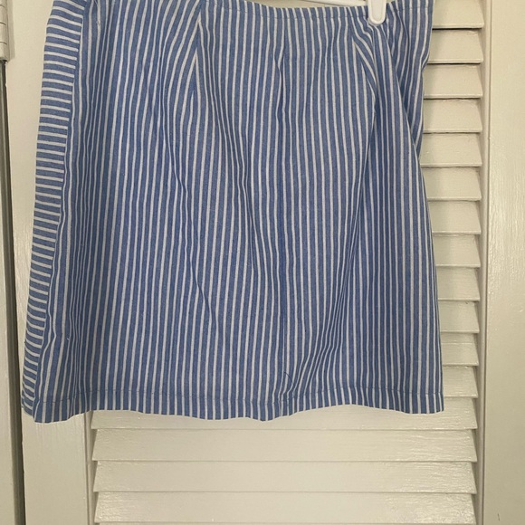 Blue and White Striped Mini Skirt - Picture 3 of 3